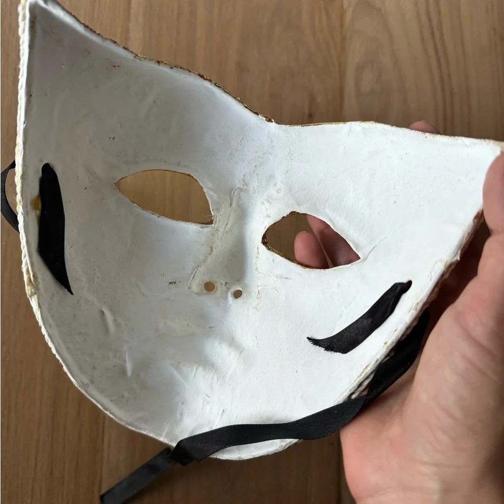 Gold and White Masquerade Mask
